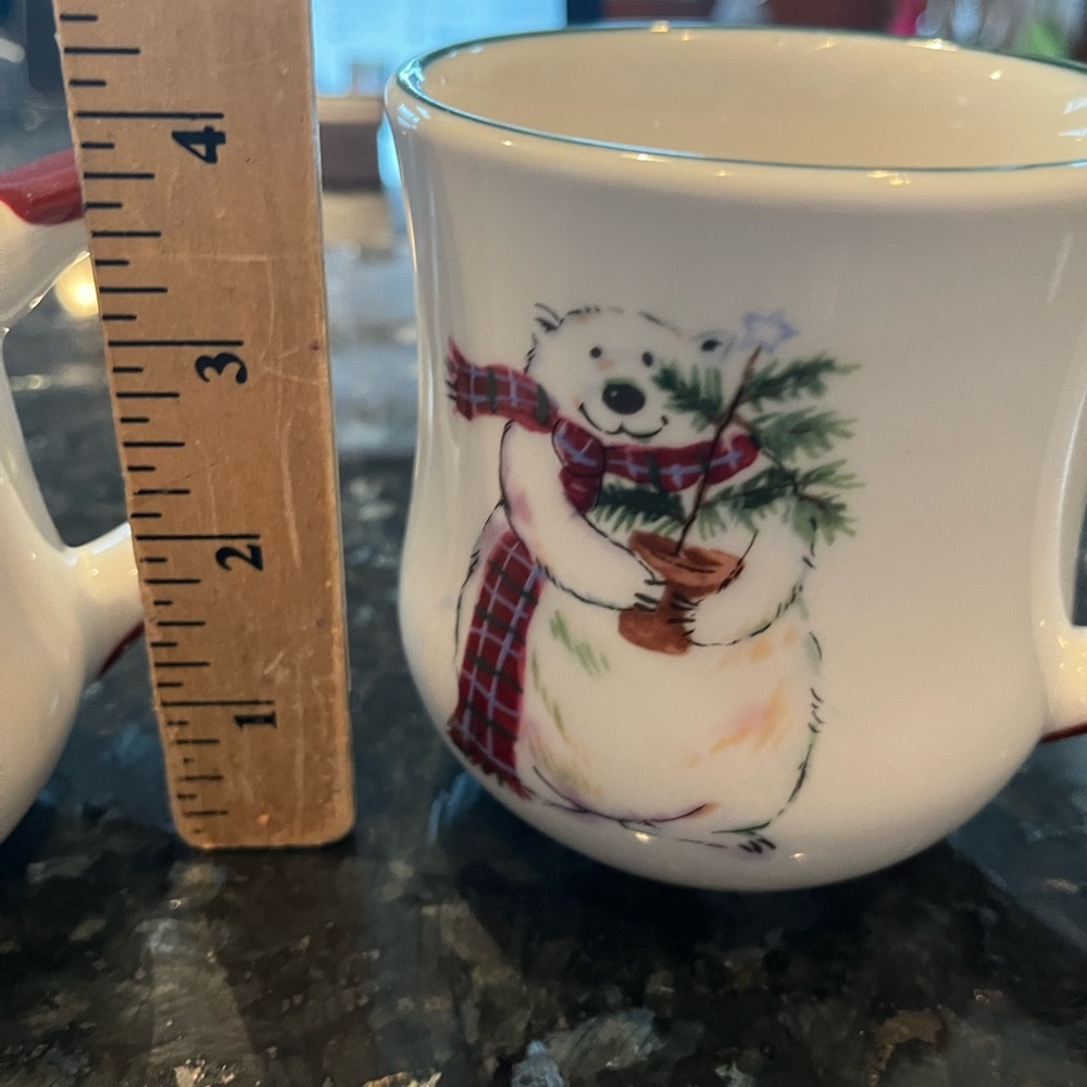 Polar Bear Holiday Mug Set of 2 mugs